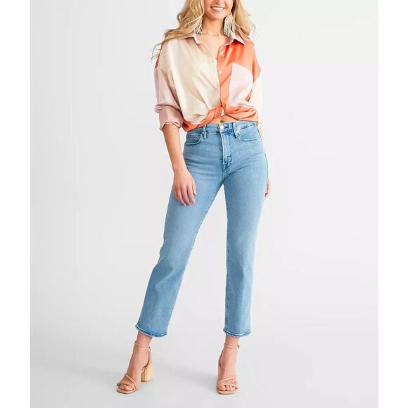 Good American Good Legs High Rise Stretch Denim Straight Jeans 26 / 2 - Picture 1 of 6